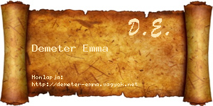 Demeter Emma névjegykártya